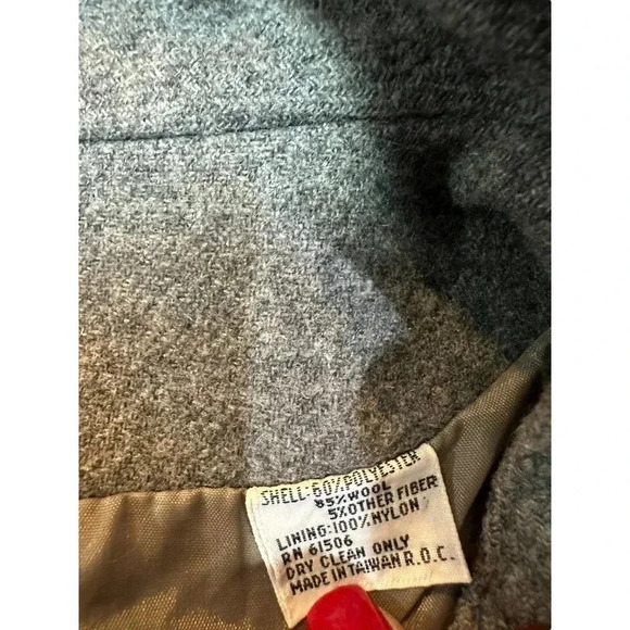 Vintage Gray Wool Blend Tweed Lined Blazer Jacket Size 5/6 - Picture 7 of 9